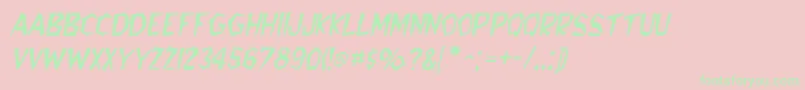 BedrockItalic Font – Green Fonts on Pink Background