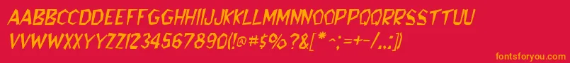 Czcionka BedrockItalic – pomarańczowe czcionki na czerwonym tle