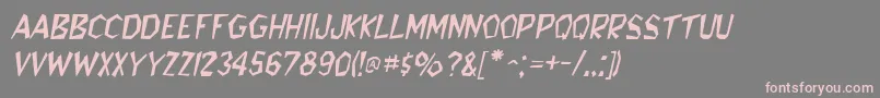 Police BedrockItalic – polices roses sur fond gris