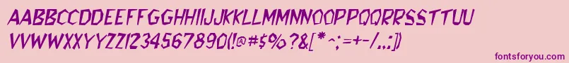 BedrockItalic Font – Purple Fonts on Pink Background