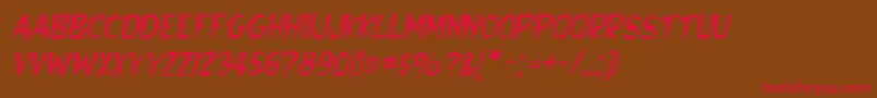 BedrockItalic Font – Red Fonts on Brown Background