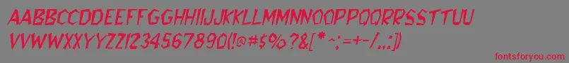 BedrockItalic Font – Red Fonts on Gray Background