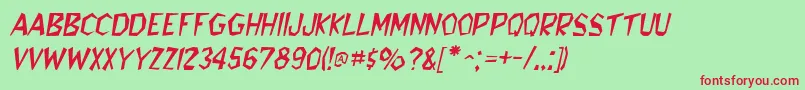 fuente BedrockItalic – Fuentes Rojas Sobre Fondo Verde