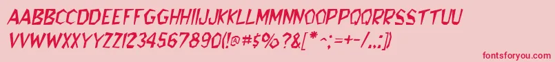 BedrockItalic Font – Red Fonts on Pink Background