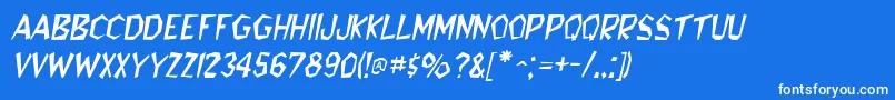 BedrockItalic Font – White Fonts on Blue Background