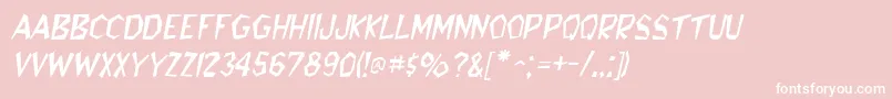 BedrockItalic Font – White Fonts on Pink Background