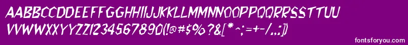 BedrockItalic Font – White Fonts on Purple Background