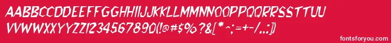 BedrockItalic Font – White Fonts on Red Background