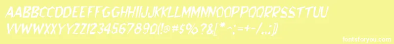 BedrockItalic Font – White Fonts on Yellow Background