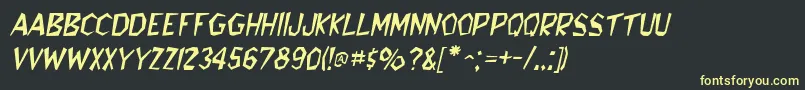 BedrockItalic Font – Yellow Fonts on Black Background