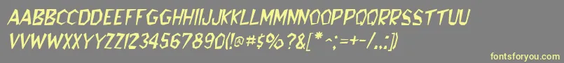 BedrockItalic Font – Yellow Fonts on Gray Background