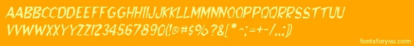 BedrockItalic Font – Yellow Fonts on Orange Background