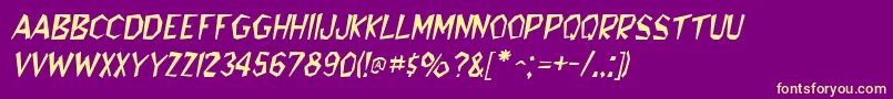BedrockItalic Font – Yellow Fonts on Purple Background