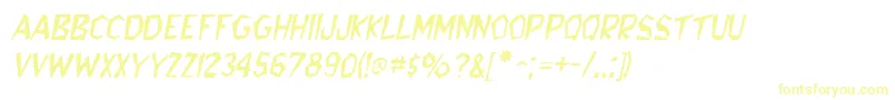 BedrockItalic Font – Yellow Fonts on White Background