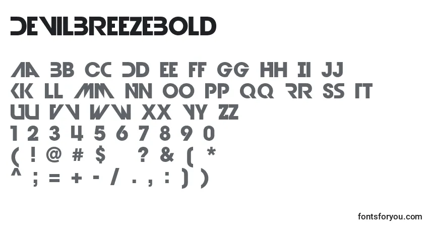 A fonte DevilBreezeBold – alfabeto, números, caracteres especiais