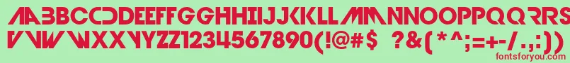 DevilBreezeBold Font – Red Fonts on Green Background