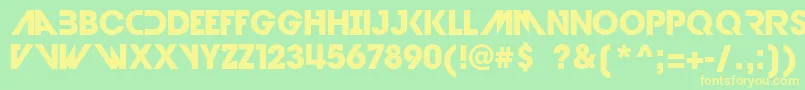DevilBreezeBold Font – Yellow Fonts on Green Background