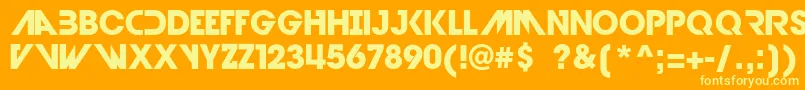 DevilBreezeBold Font – Yellow Fonts on Orange Background