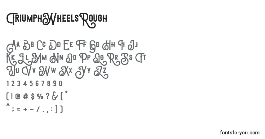 Schriftart TriumphWheelsRough (97419) – Alphabet, Zahlen, spezielle Symbole