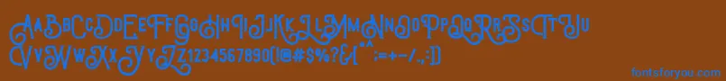 フォントTriumphWheelsRough – 茶色の背景に青い文字