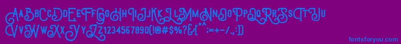 フォントTriumphWheelsRough – 紫色の背景に青い文字