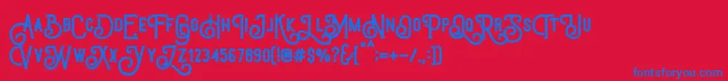 TriumphWheelsRough Font – Blue Fonts on Red Background