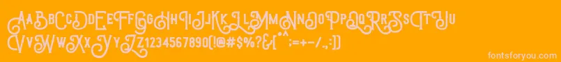 フォントTriumphWheelsRough – オレンジの背景にピンクのフォント