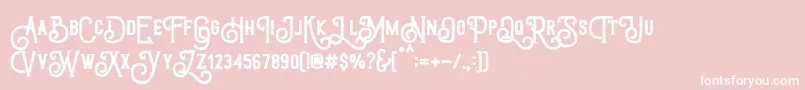 TriumphWheelsRough-fontti – valkoiset fontit vaaleanpunaisella taustalla