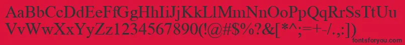 フォントTimeRoman – 赤い背景に黒い文字