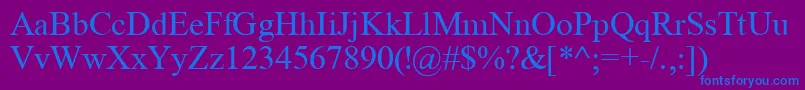 TimeRoman Font – Blue Fonts on Purple Background