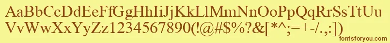 TimeRoman Font – Brown Fonts on Yellow Background