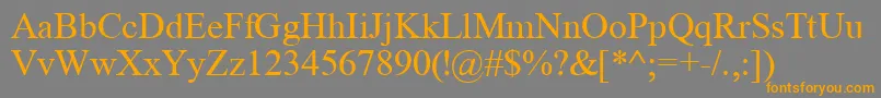 フォントTimeRoman – オレンジの文字は灰色の背景にあります。