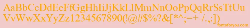Weitere Informationen zur TimeRoman-Schriftart TimeRoman-Schriftart – Orangefarbene Schriften auf rosa Hintergrund