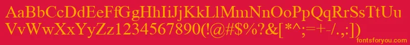 フォントTimeRoman – 赤い背景にオレンジの文字