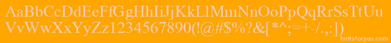 TimeRoman-Schriftart – Rosa Schriften auf orangefarbenem Hintergrund