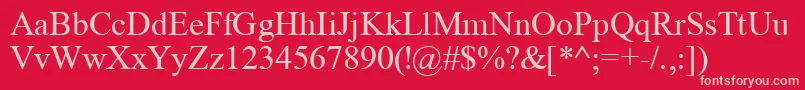 TimeRoman Font – Pink Fonts on Red Background