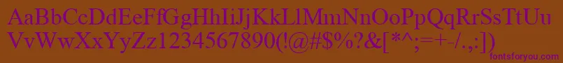 Police TimeRoman – polices violettes sur fond brun