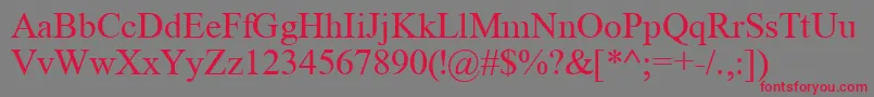 フォントTimeRoman – 赤い文字の灰色の背景