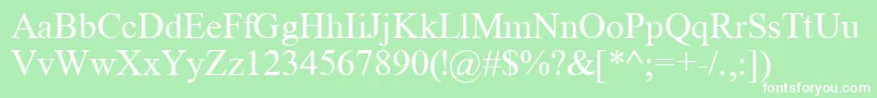 TimeRoman Font – White Fonts on Green Background