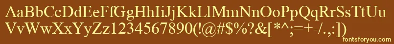 フォントTimeRoman – 黄色のフォント、茶色の背景