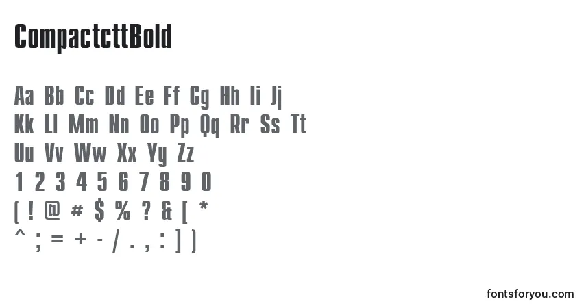 Шрифт CompactcttBold – алфавит, цифры, специальные символы