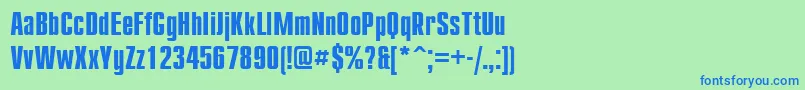 CompactcttBold Font – Blue Fonts on Green Background
