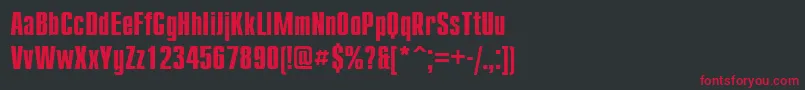 CompactcttBold Font – Red Fonts on Black Background