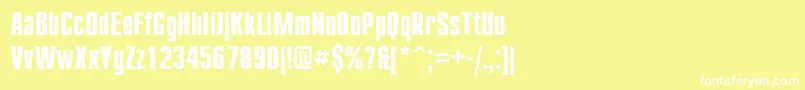 Шрифт CompactcttBold – белые шрифты на жёлтом фоне