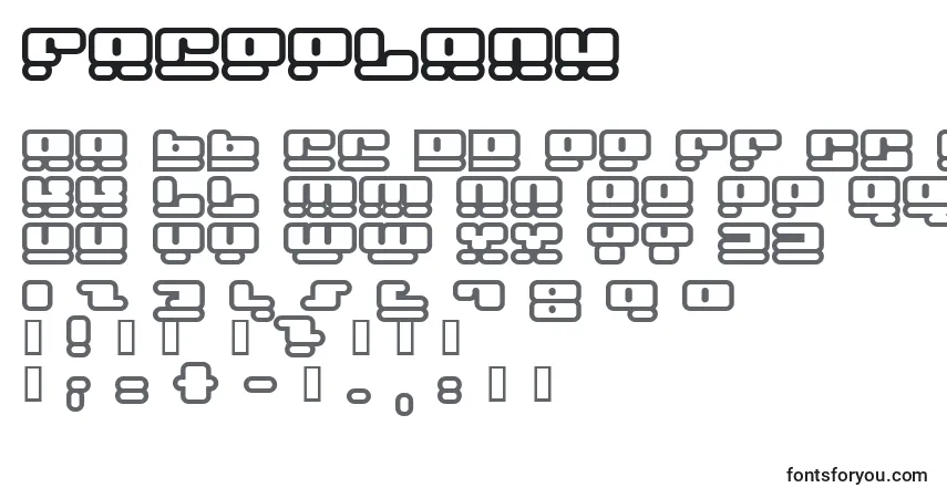 Czcionka Faceplanh – alfabet, cyfry, specjalne znaki