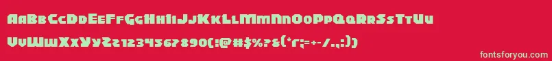 フォントBlitzstrikeexpand – 赤い背景に緑の文字