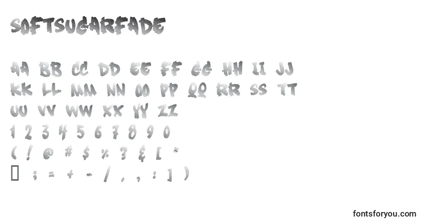 A fonte Softsugarfade – alfabeto, números, caracteres especiais