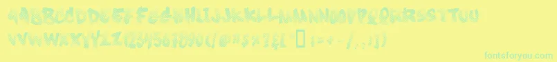 Softsugarfade-Schriftart – Grüne Schriften auf gelbem Hintergrund
