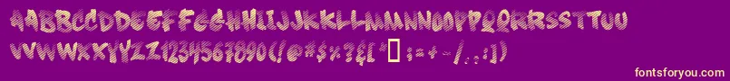 Softsugarfade-Schriftart – Gelbe Schriften auf violettem Hintergrund
