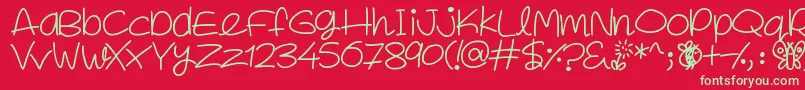 SpringInMyStep Font – Green Fonts on Red Background